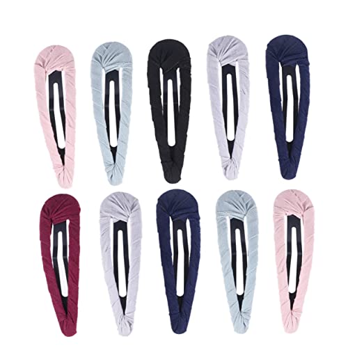 Vaguelly 10 Stück Teiliges Handgewickelte Haarklammern aus Metall mit Stoffüberzug Runde Spitzen Bunte Farben Vielseitiger Haarschmuck für Damen und Mädchen Geeignet für Verschiedene von Vaguelly