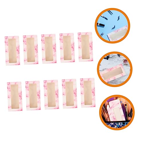 Vaguelly 10 Stück Teiliges Rechteckige Wimpernboxen mit Transparentem Fenster Tragbare Aufbewahrungsboxen für Falsche Wimpern Kleine Lash Container Multifunktionale Make Up Organizer für von Vaguelly