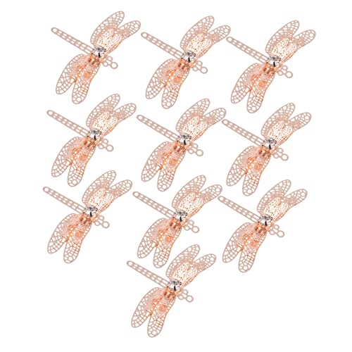 Vaguelly 10 Stück Strass Haarklammern Für Mädchen Handmade Selbstgemacht Haarspangen Schmuck Zierliches Kopfschmuck Zubehör Rosa Gold Libelle Design von Vaguelly