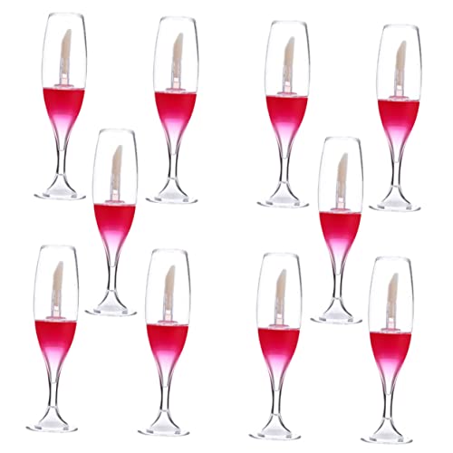 Vaguelly 10 Stücke Leere Lipgloss Tuben in Weinglasform aus Kunststoff Wiederverwendbare Selbstgemacht Lipgloss Behälter für Frauen für Lippenpflege und Schönheitsanwendungen von Vaguelly