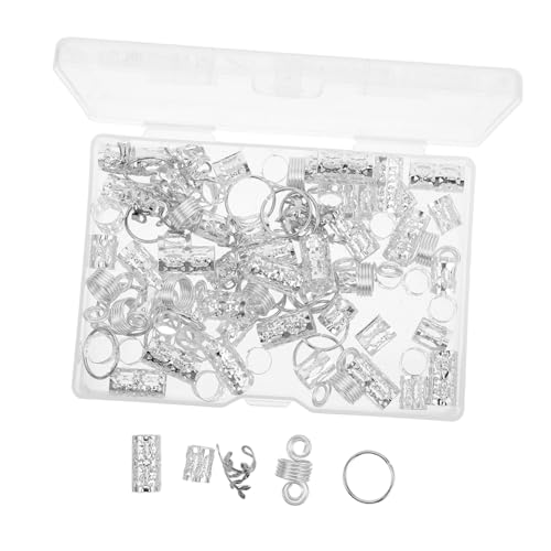 Vaguelly 100stücke Silbern Haarringe Set Metallische Haarspangen Für Zöpfe Dreadlocks Und Hochzeiten Einfache Anwendung Robuste Materialien Haarschmuck Für Und Mädchen von Vaguelly