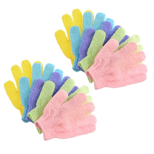 Vaguelly 10paare Badehandschuhe Handschuhe Zum Peeling Peelinghandschuhe Handtücher Badeschrubber Peeling-duschhandschuhe Massagehandschuh Fürs Bad Polyester von Vaguelly