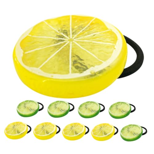 Vaguelly 10stücke Elastische Haarbänder Zitronenscheiben-haarbänder Haargummis Für Mädchen Bunte Haargummis von Vaguelly