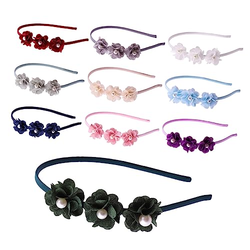 Vaguelly 10stücke Junge Mädchen Stirnbänder Mit Stoffblumen Und Perlen Für Partys Chiffon Haaraccessoires Für Mädchen Für Feiern Und Besondere Anlässe von Vaguelly