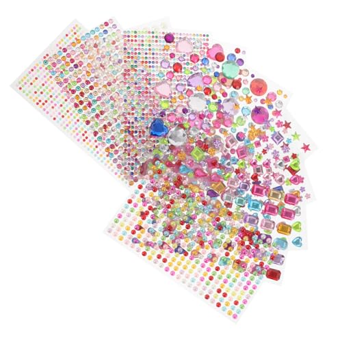 Vaguelly 11 Blätter Selbstklebende Strasssteine aus Acryl Teiliges für DIY Projekte und Dekorationen für Handyhüllen Notizbücher und Bastelarbeiten Glänzende Nagelaufkleber von Vaguelly