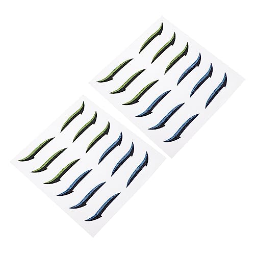 Vaguelly 12 Paare Glitzer-Eyeliner Kleberaufkleber Puder-Eyeliner Lidschattenschwamm brauner Eyeliner doppelter augenlid aufkleber augenlidstrips Augen-Make-up-Tools doppelte Augenlidbänder von Vaguelly