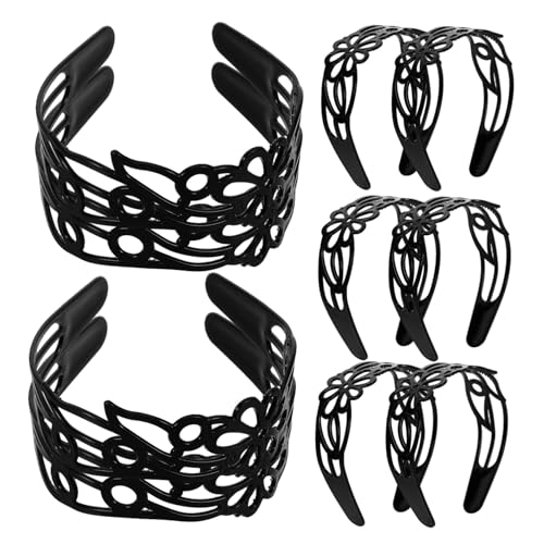 Vaguelly 12stücke Schwarzes Breites Blumenstirnband Für Damen Kopfschmuck Mit Blumenmustern Stirnband Für Hochzeiten Und Festivals Aus Kunststoff Gefertigt von Vaguelly