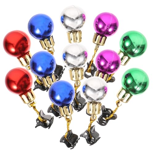 Vaguelly 12 Stück Teiliges Bunte Weihnachts Bartclips mit Glöckchen Glänzende Haarornamente für Männer Festliche Gesichtsdekoration Einfach zu Befestigen für Weihnachtsfeiern und Cosplay von Vaguelly