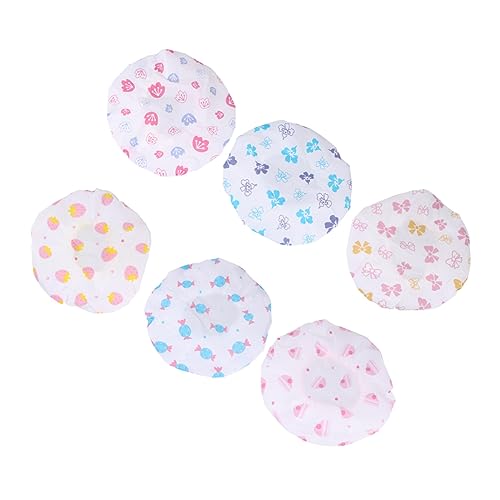 Vaguelly 12 Stück Teiliges Cartoon Duschhauben Damen PVC Badekappen mit Ölschutz Elastisch und Wiederverwendbar für Dusche Küche Spa und Make Up Kompakt und Leicht zu Transportieren von Vaguelly