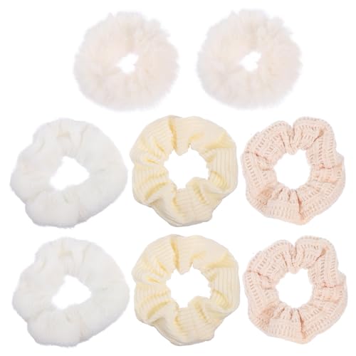 Vaguelly 12 Stück Teiliges Flauschiges Haargummi Elastische Ponytail Halter Plüsch Haarbänder in Verschiedenen Mustern Weich und Dehnbar Modischer Haarschmuck für Frauen und Mädchen von Vaguelly