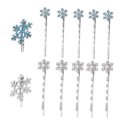 Vaguelly 12 Stück Teiliges Haarschmuck Schneeflocken Haarspangen mit Funkelnden Strasssteinen Langlebig und Dekorativ für Damen Weihnachten Bühnenauftritten und Festlichen Anlässen von Vaguelly