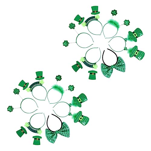 Vaguelly 12 Stück Teiliges Kleeblatt Stirnband Leichtes Langlebiges Saint Patrick's Day Haarreif Rutschfest Festliche Grüne Kopfbedeckung für Kostüm Themen und Karnevalspartys von Vaguelly