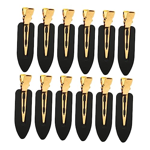 Vaguelly 12 Stück Teiliges Nahtlose Leichte Haarspangen Knicke und Druckstellen Kleine Haarklemmen für Damen für Ponyfrisuren und Schonendes Styling Haarschmuck Accessoires Edlem Schwarz von Vaguelly