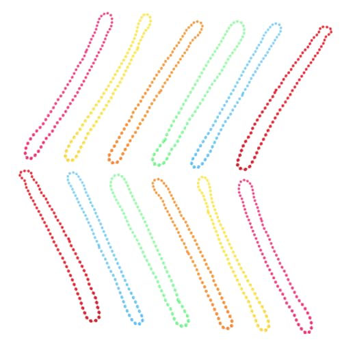 Vaguelly 12 Stück Teiliges Neon perlenketten Kunststoff in Leuchtenden Farben Leichte Langlebige Halsketten für Karneval Maskerade Bühnenrequisiten und Festliche Partys von Vaguelly