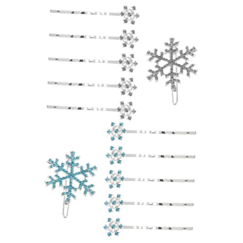 Vaguelly 12 Stück Teiliges Set Strass Schneeflocken Haarnadeln Haarklammern für Damen Funkelnder Haarschmuck für Hochzeit Weihnachten Festliche Anlässe Geeignet für Verschiedene Haarfarben von Vaguelly