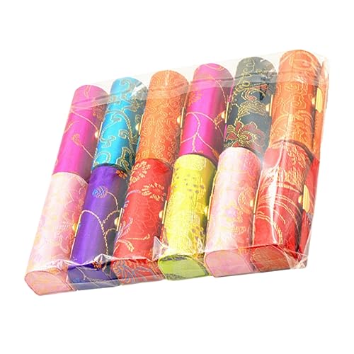 Vaguelly 12 Stück Teiliges Vintage Lippenstift Etui mit Spiegel Bestickte Lippenstiftboxen Tragbare Kosmetikaufbewahrung für Frauen und Mädchen Langlebig und Elegant Geschenkidee von Vaguelly