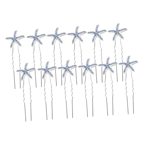 Vaguelly 12Stücke Haarspangen Für Damen Blaue Haarnadeln Mit Glitzer Für Hochzeit Strand Und Festliche Anlässe Haarschmuck Für Braut Und Feierlichkeiten von Vaguelly