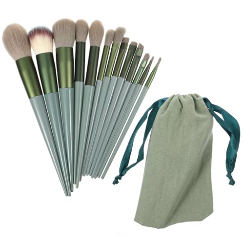 Vaguelly 13 Stück Teiliges Make Up Pinselset für Damen Weiche Synthetische Borsten Geeignet für Puder und Cremes Langlebig Einfach zu Reinigen für Gesicht Augen und Lippen Professionell von Vaguelly