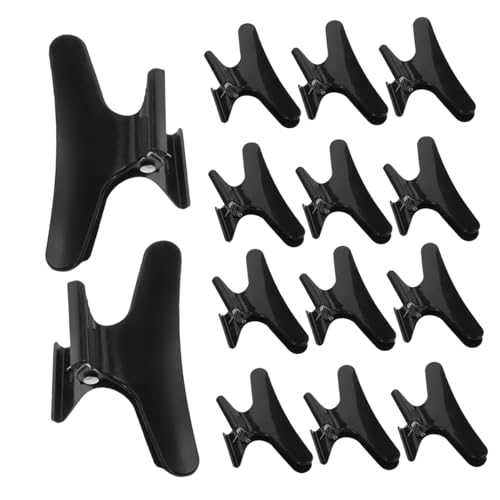 Vaguelly 15 Stück Haarspangen für Damen Professionelle Haarklammern für Salon und Zuhause Rutschfeste Haarclips zum Stylen und Abteilen von Haaren Schwarz von Vaguelly