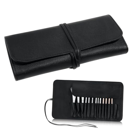 Vaguelly 15 Stück PU Leder Kosmetiktasche Damen Kosmetik Pouch Tragbar Großes Fassungsvermögen Reise Make Up Aufbewahrungstasche Leicht und Strapazierfähig von Vaguelly