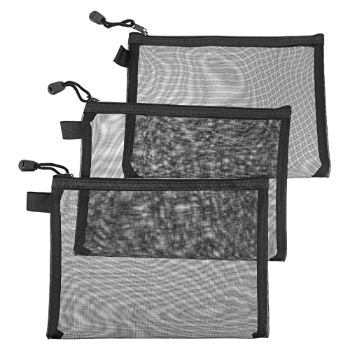 Vaguelly 15 Stück Teiliges Mesh Reißverschluss Organizer für Dokumente und Kosmetik Tragbare Aufbewahrungstaschen aus Strapazierfähigem Nylon für Reisen und Büroorganisation von Vaguelly