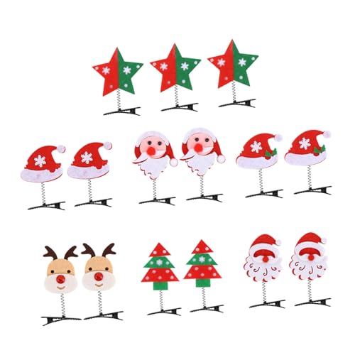 Vaguelly 15 Stück Teiliges Weihnachts Haarschmuck Geweih Haarspangen Mini Haarklammern für Mädchen und Frauen Festliche Partyaccessoires Klassisch Bequem von Vaguelly