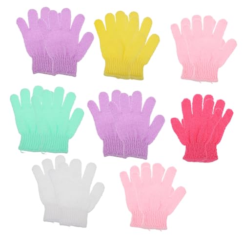 Vaguelly 16 Stück Fünf-finger-badehandschuhe Körperwäsche Tücher Schäumend Peeling Sprühen Waschen Nass Schrubben Duschhandschuhe Mit Fünf Fingern Badehandschuhe Zum Duschen Badetuch Nylon von Vaguelly