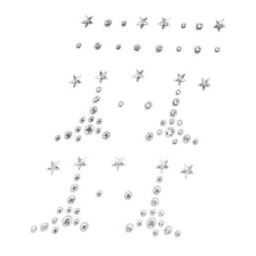 Vaguelly 1Blatt Selbstklebende Gesicht Edelsteine Juwelen Aufkleber Glitzernde Strasssteine Für Festivals Partys Und Karneval Einfach Anzubringen Vielseitig Einsetzbar von Vaguelly