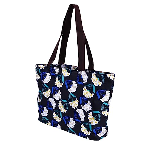 Vaguelly 1stück Hochwertige Reisetasche Aus Wasserfestem Große Kapazität Tragbare Aufbewahrungstasche Mit Griffen Für Reisen Sport Und Outdoor-aktivitäten Mit Gelben Blumen von Vaguelly