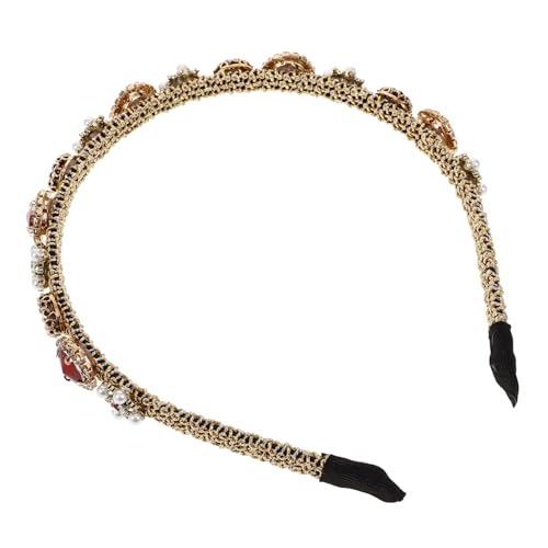 Vaguelly 1Stück Eleganter Perlenschmuck Mit Funkelnden Diamanten Für Frauen Rotes Haarband Für Mädchen Und Damen Für Festliche Anlässe Und Alltag von Vaguelly