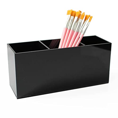 Vaguelly 1Stück Fächer Kosmetikpinsel Aufbewahrungsbox Praktischer Make Up Organizer für Büro und Zuhause für Pinsel Lippenstift und Augenbrauenstift Schwarz von Vaguelly