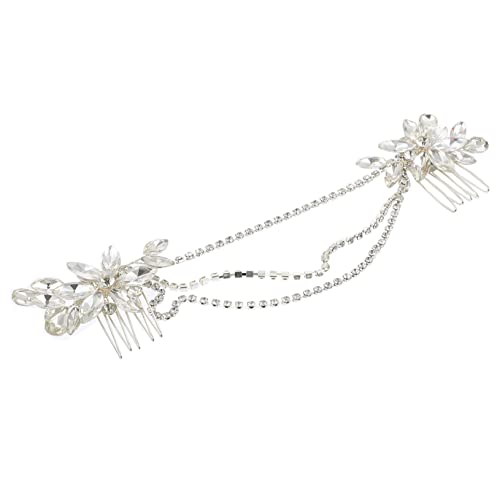Vaguelly 1stück Chic Braut Haarschmuck Mit Strass Und Kette Eleganter Hochzeits-haarreif Für Besondere Anlässe Romantisches Accessoire Für Und Mädchen von Vaguelly