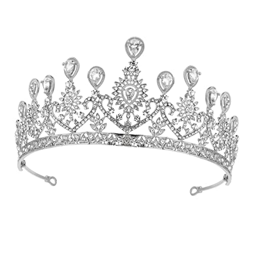 Vaguelly Strasskrone Für Hochzeit Kopfschmuck Mit Strass Strasshochzeit Accessoire Für Damen Glänzendes Strassdesign Für Besondere Anlässe von Vaguelly