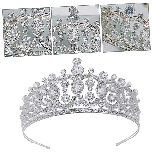 Vaguelly 1Stück Krone Brautkopfschmuck mit Rhinestone Headdress Glänzende Hochzeitskrone für Damen Hochzeiten und Kostümfeiern Vaguelly 1Stück Krone Brautkopfschmuck mit Rhinestone Headdress Glänzende Hochzeitskrone für Damen Hochzeiten und Kostümfeiern von Vaguelly