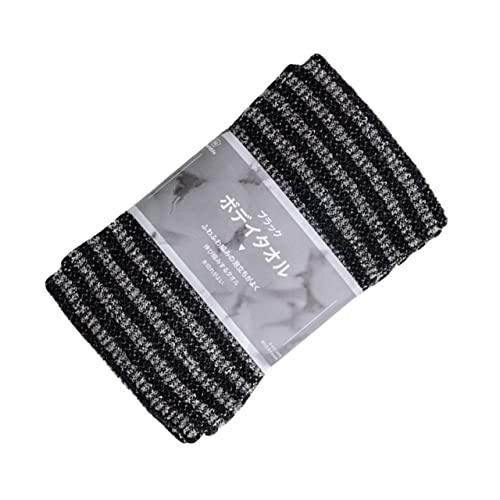 Vaguelly Rückenschrubber Aus Körperschrubber Streifenbadetuch Badewaschlappen Badeschrubbertuch Schrubben Badetuch Rückenwäscher Badewerkzeug Schwarz von Vaguelly