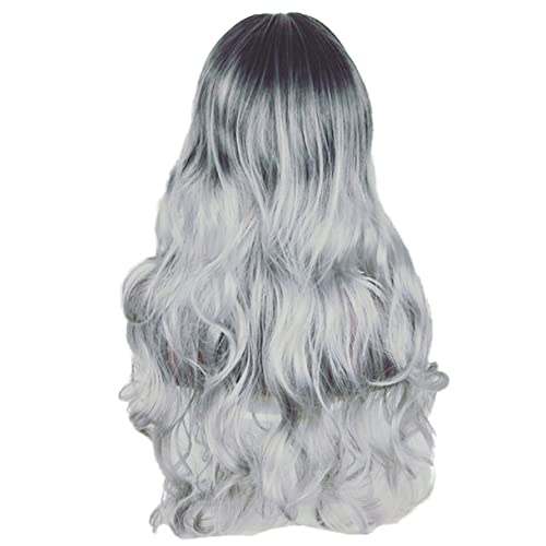 Vaguelly 1stück Damen Langhaar Perücke Mit Blunt Modischer Farbverlauf Schwarz Partys Und Cosplay Atmungsaktiv Und Angenehm Zu Tragen von Vaguelly