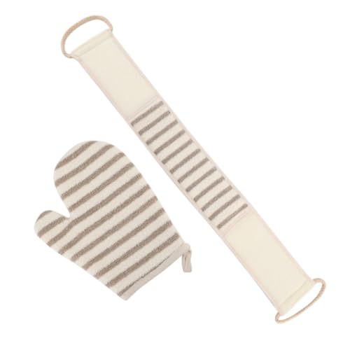 Vaguelly 1satz Peeling-handschuhe Und Badetuch Leinen Teiliges Set Hautreinigung Sanfte Exfoliation Und Massage Für Körperpflege Für Tägliche Anwendung von Vaguelly