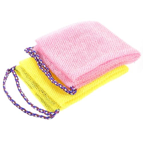 Vaguelly 2 Stück Badetuch Ball Zurück Badewaschlappen Peeling-Waschlappen Reiben Schrubben exfoliating towel skincare behälter badetücher Duschwäscher für den Körper Körperwäscher Baumwolle von Vaguelly
