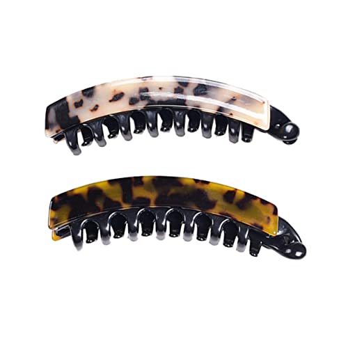 Vaguelly 2stücke Vintage Haarclips Acetat Große Haarklammern Für Damen Fixieren Von Dicken Und Haaren Schildpatt Und Leopardenmuster Praktische Haaraccessoires Für Alltag von Vaguelly