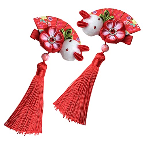Vaguelly 2 Stück Bunny Haarspangen mit Quasten Haarschmuck Japanische Stil Blumen Haarclips Glitzernde Haaraccessoires für Mädchen Rot für Besondere Anlässe Vaguelly 2 Stück Bunny Haarspangen mit Quasten Haarschmuck Japanische Stil Blumen Haarclips Glitzernde Haaraccessoires für Mädchen Rot für Besondere Anlässe von Vaguelly