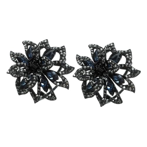 Vaguelly 2 Stück Damen Haarklammern mit Strasssteinen Kleine Haarkrallen Schwarz und Robuste Haarklammern für Vielseitige Frisuren Langlebig und Modisch für Alltag und Sport von Vaguelly