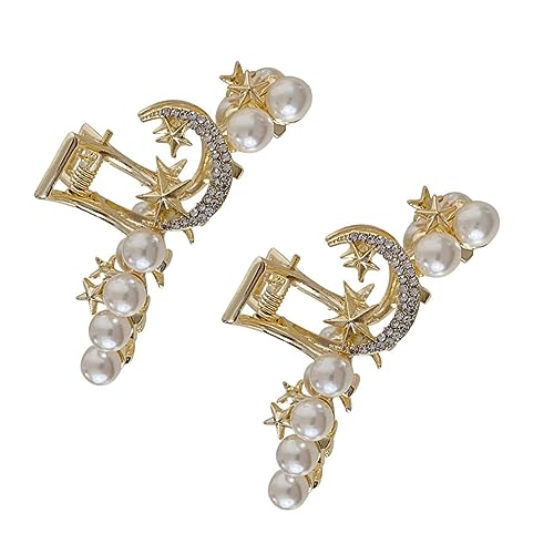 Vaguelly 2 Stück Geometrische Haarklammern mit Perlen Haarklammern für Damen Langlebige Haarspangen für Party Festival und Alltag Eleganter Haarschmuck von Vaguelly