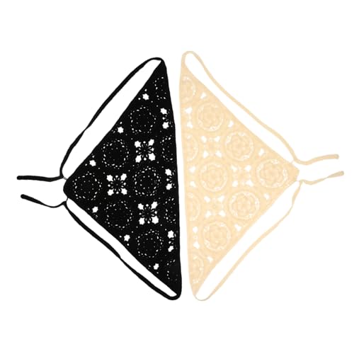 Vaguelly 2stücke Häkeln Bandana Stirnband Dreieck Haar Schal Dekorative Haar Bandana Für Frauen Mit Filigranem Design Angenehm Zu Tragen Für Mädchen Und Damen von Vaguelly