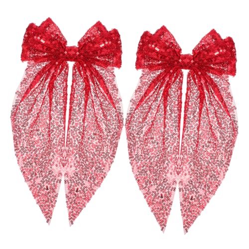 Vaguelly 2 Stück Glitzernde Haarspangen mit Pailletten Große Cheerleader Haarschleifen für Mädchen Einfache Anwendung Leicht und Bequem Sicherer Vaguelly 2 Stück Glitzernde Haarspangen mit Pailletten Große Cheerleader Haarschleifen für Mädchen Einfache Anwendung Leicht und Bequem Sicherer von Vaguelly