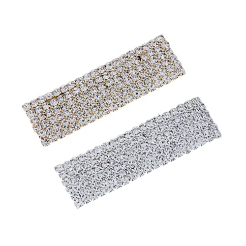 Vaguelly 2 Stück Haarklammern mit Diamantbesatz Rechteckige Legierte Haarspangen Modische Haarschmuck accessoires für Frauen und Mädchen Geeignet für Hochzeit Party und Alltag von Vaguelly