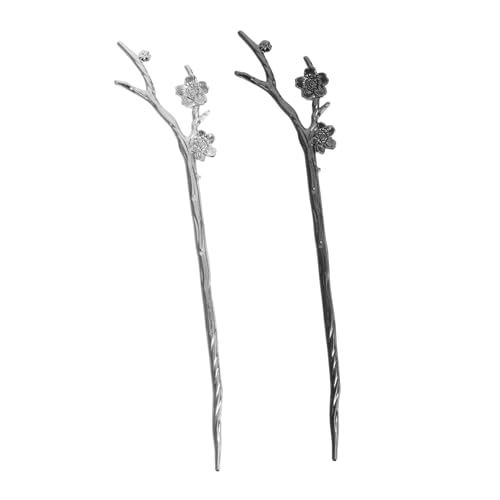 Vaguelly 2stücke Haarstäbchen Für Frauen Mädchen Mit Blumenmuster Haarnadeln Haaraccessoire Haarstyling-tool Vintage-haarschmuck von Vaguelly