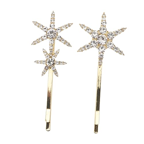 Vaguelly 2stücke Funkelnde Strass-haarclips Für Damen Bejewelled Haarspangen Im Stern-design Haaraccessoires Für Looks Und Süße von Vaguelly