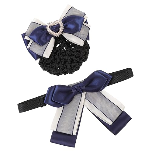 Vaguelly 2 Stück Haarnetz und Haarklammer Set Teilig Weiche Haarnetze mit Schleifenclip für Damen Vielseitig Einsetzbar für Beruf Kostüm Bank Stewardess Hotel Sicherer Bequem und Elegant von Vaguelly