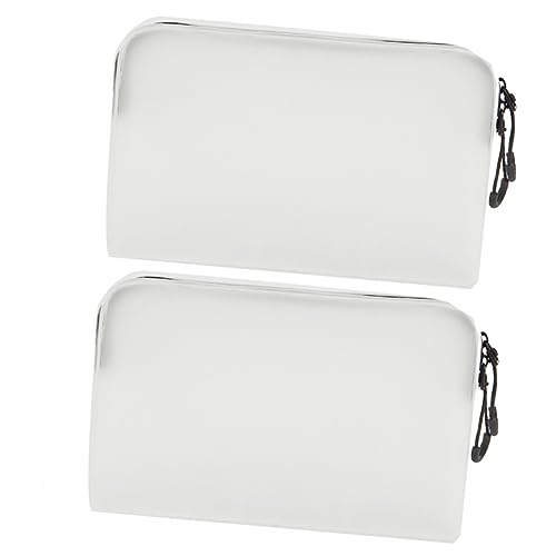 Vaguelly 2 Stück Halbtransparente Kosmetiktaschen mit Reißverschluss Große Kapazität Make Up Aufbewahrungsbeutel Leichtes Tragbares Reise Organizer für Make Up und Pflegeprodukte von Vaguelly