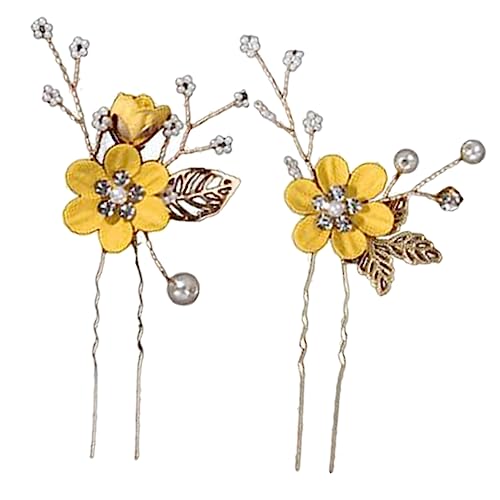 Vaguelly 2 Stück Hochzeitshaarnadel haarschmuck haircharm brauthaatschmuck haaraccessoires Zubehör Blumenhaarspangen für Frauen Tiara Hochzeit Stirnband Braut Stirnband Legierung Yellow Vaguelly 2 Stück Hochzeitshaarnadel haarschmuck haircharm brauthaatschmuck haaraccessoires Zubehör Blumenhaarspangen für Frauen Tiara Hochzeit Stirnband Braut Stirnband Legierung Yellow von Vaguelly